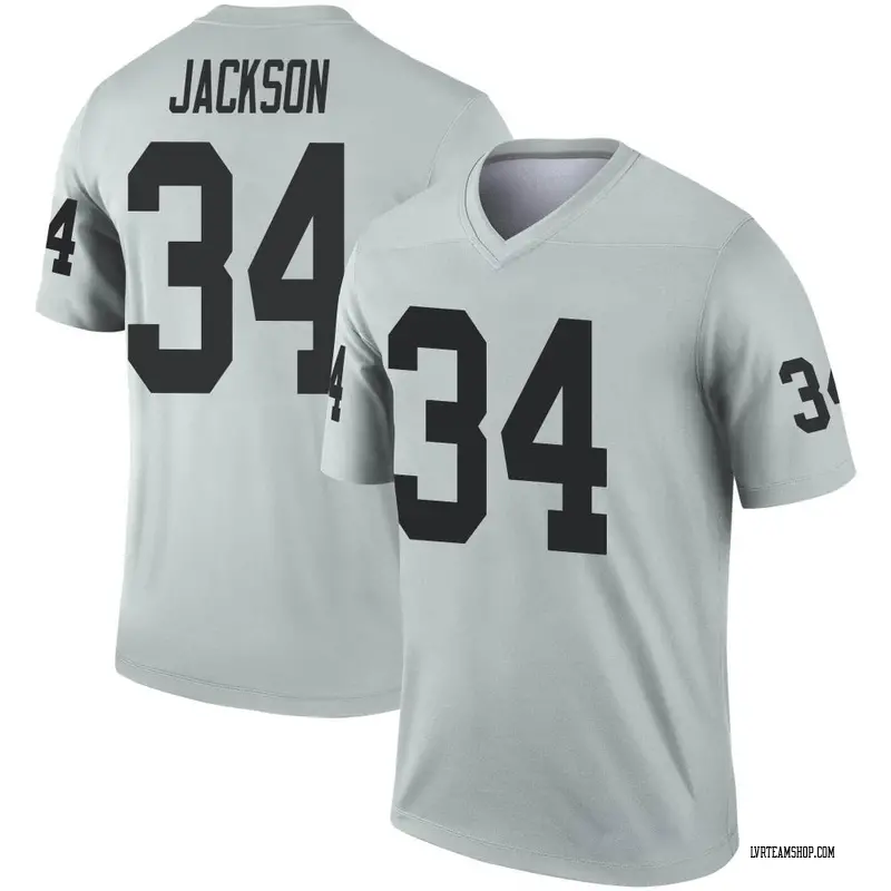 Men's Bo Jackson Las Vegas Raiders Inverted Silver Jersey - Legend