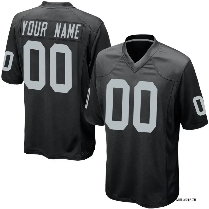 Men's Custom Las Vegas Raiders Team Color Jersey - Black Game