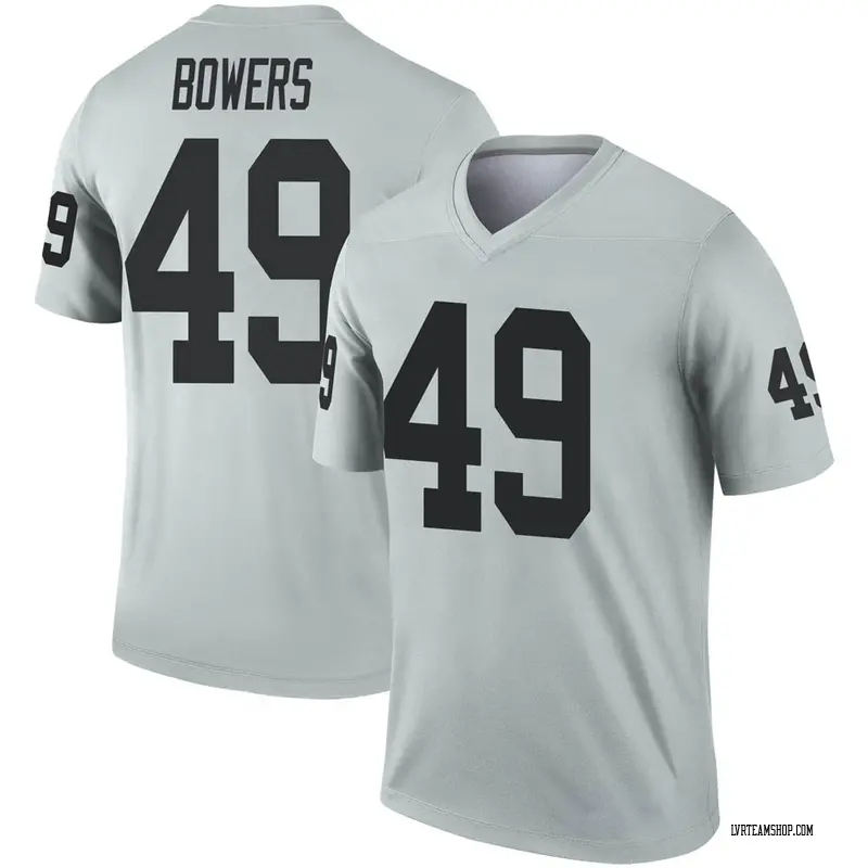 Men's Nick Bowers Las Vegas Raiders Inverted Silver Jersey - Legend