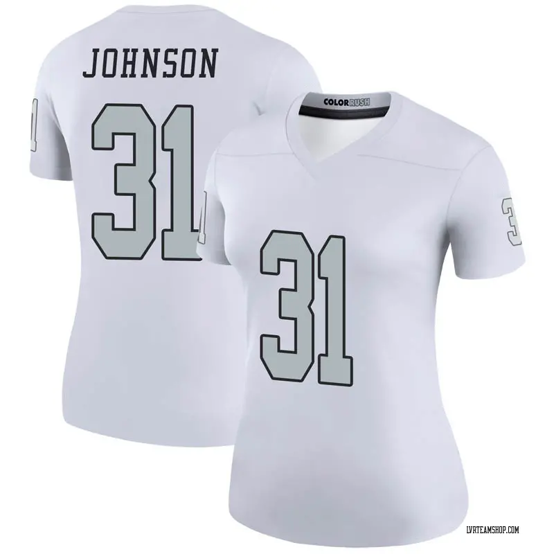 Women's Isaiah Johnson Las Vegas Raiders Color Rush Jersey - White Legend