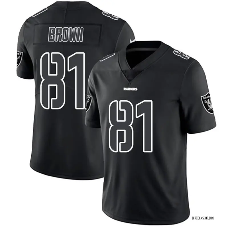 Youth Tim Brown Las Vegas Raiders Jersey - Black Impact Limited